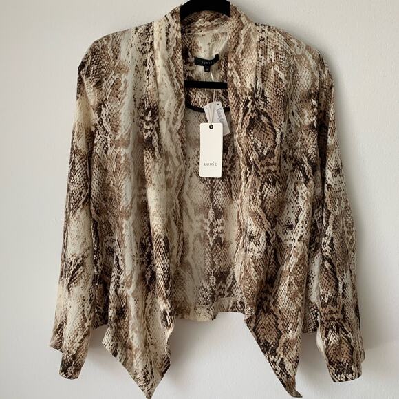 NWT Lumie Snake-Print Open-Front Jacket S - Picture 3 of 8